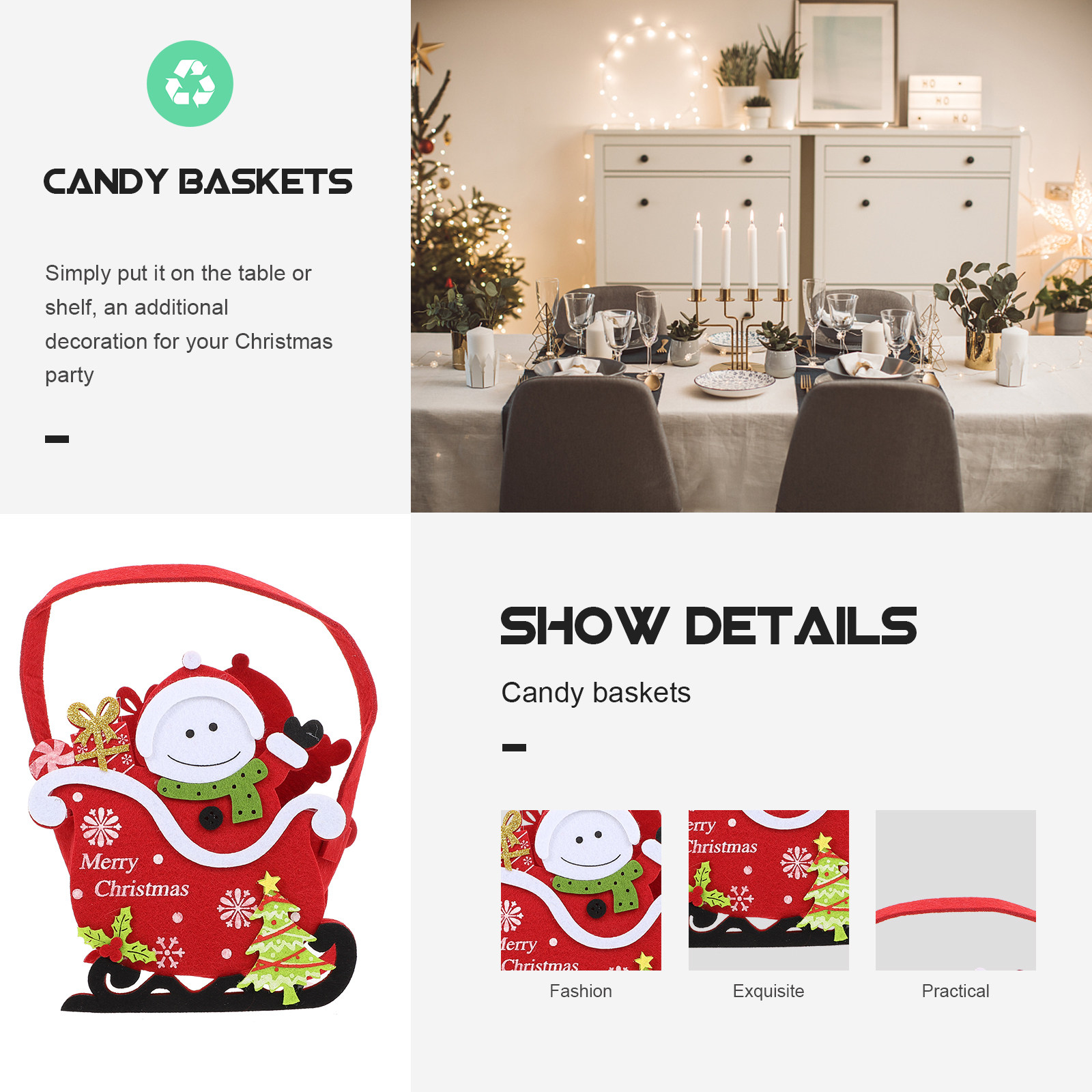 1Pcs Christmas Candy Basket Xm - đánh giá và giá Xmas Food Snacks